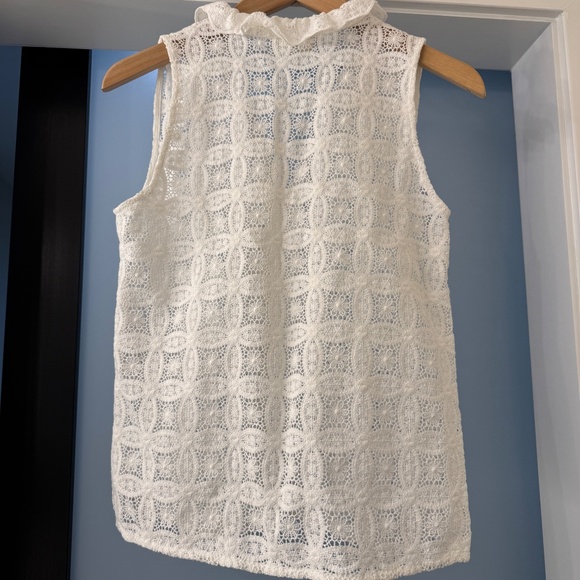 Sezane Celinda Shirt Ecru Guipure Size 4 - Picture 5 of 6